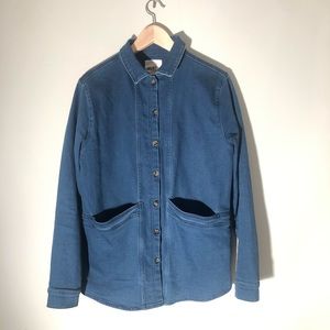 Sezane denim painter’s coat